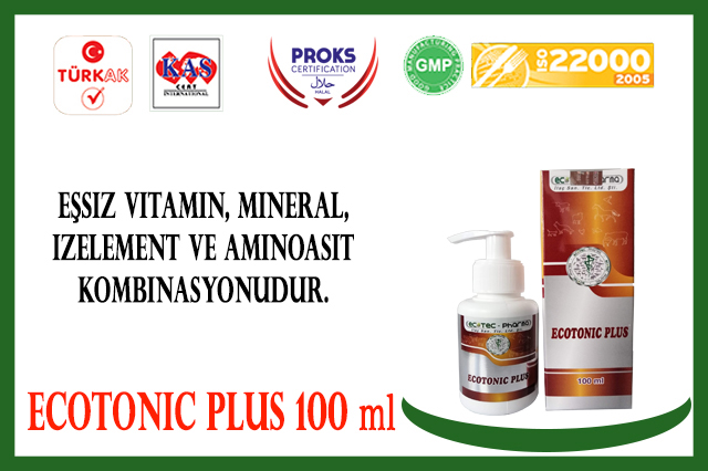 Ecotonic Plus 100ml Vitamin Mineral izelement ve Aminoasit Kombinasyonu