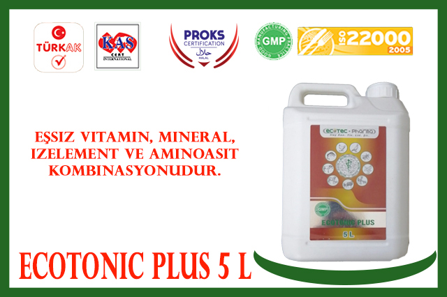 Ecotonic Plus 5lt Vitamin Mineral izelement ve Aminoasit Kombinasyonu